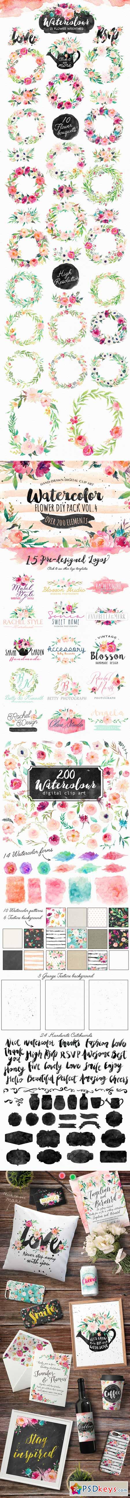 Watercolor DIY pack Vol.4 358935