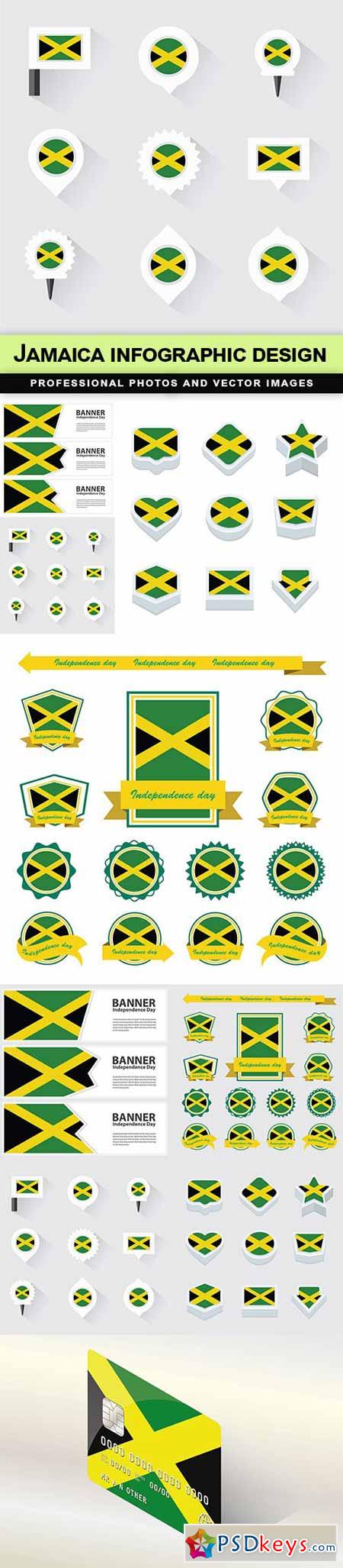 Jamaica infographic design - 6 EPS