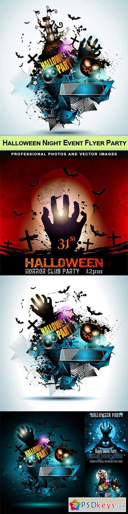 Halloween Night Event Flyer Party template - 6 EPS