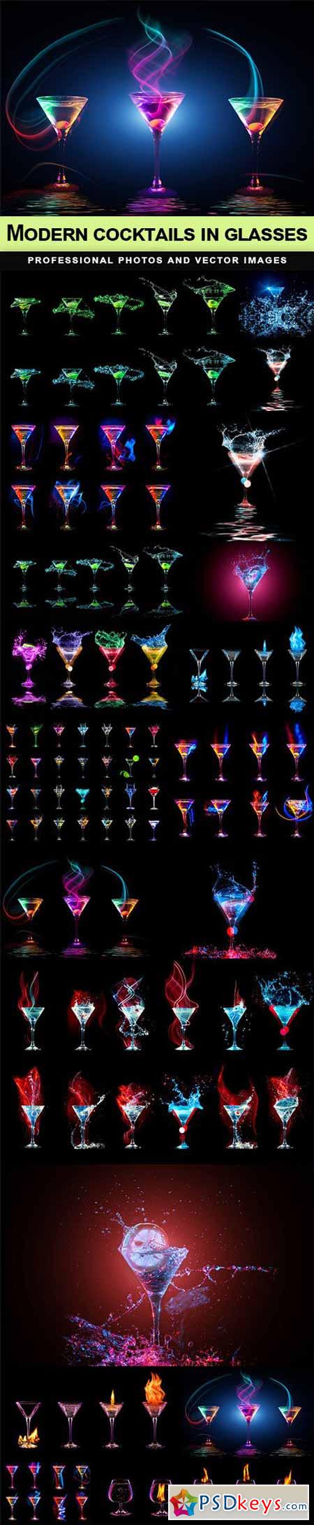 Modern cocktails in glasses - 20 UHQ JPEG