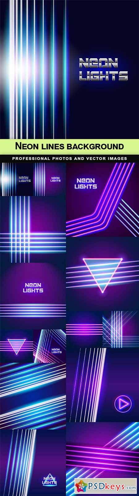 Neon lines background - 14 EPS