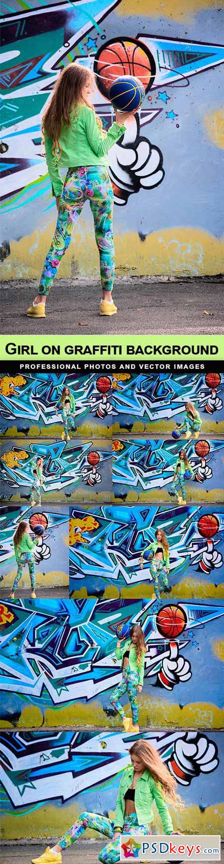 Girl on graffiti background - 8 UHQ JPEG