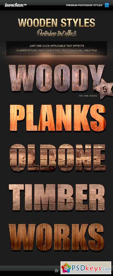 Various Text Effects Vol.3 - Wooden Styles 13080634