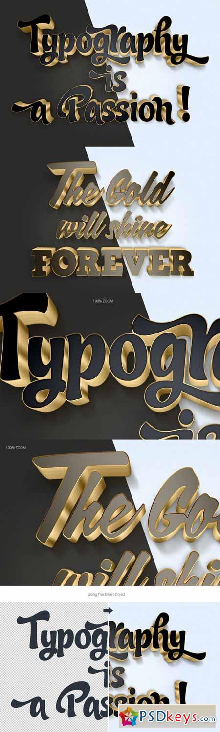 3D Gold Text Effects 388705