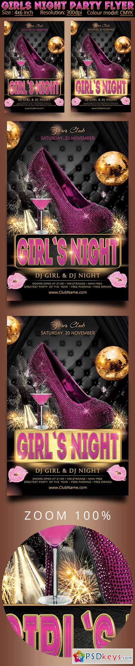 Girls Night Party Flyer 388656