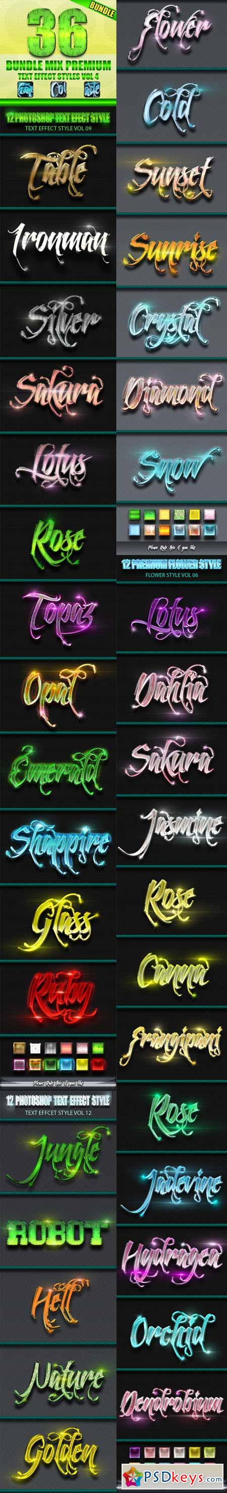 36 Bundle Mix Premium Text Effect Styles Vol 4