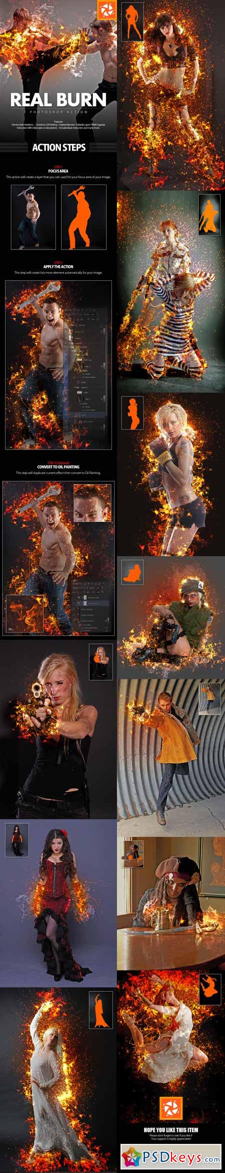 Real Burn Photoshop Action 13093035