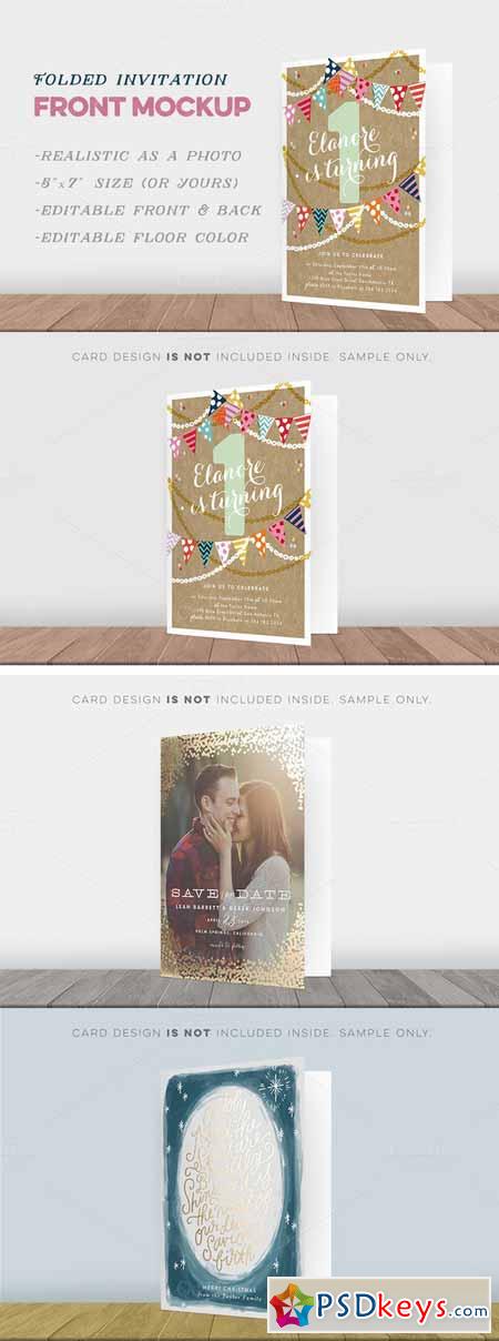 Folded Invitation Front Mockup 389289