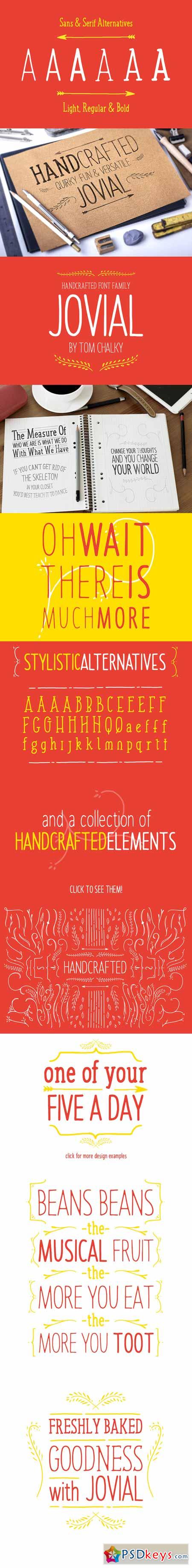 Jovial Font Family + Bonus Elements! 392982