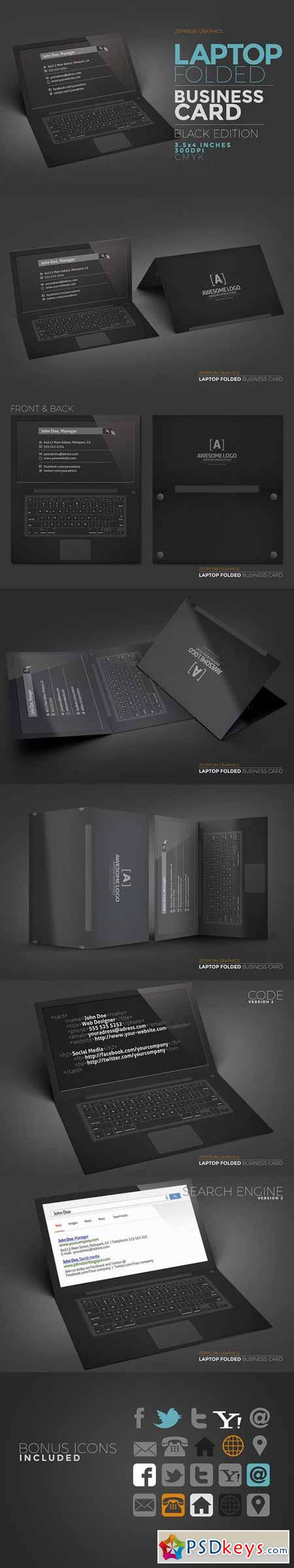 Laptop Business Card Black Edition 392376