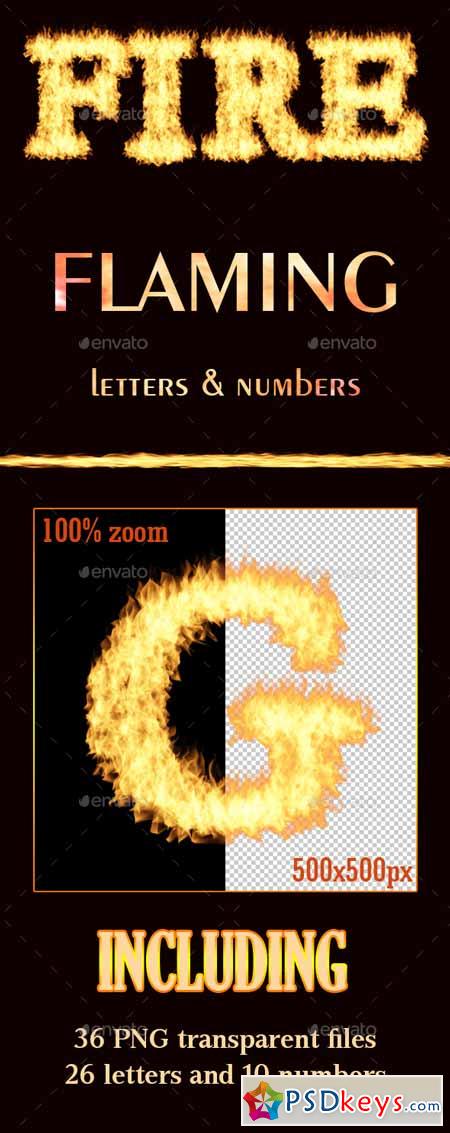 Flaming Letters and Numbers Graphic 13199901