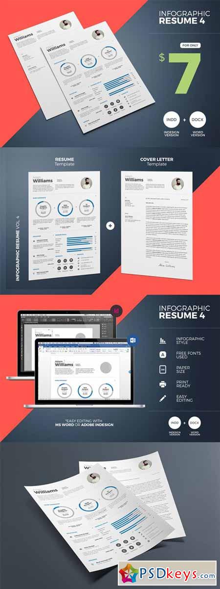 Infographic Resume 4 Word & Indesign 393806