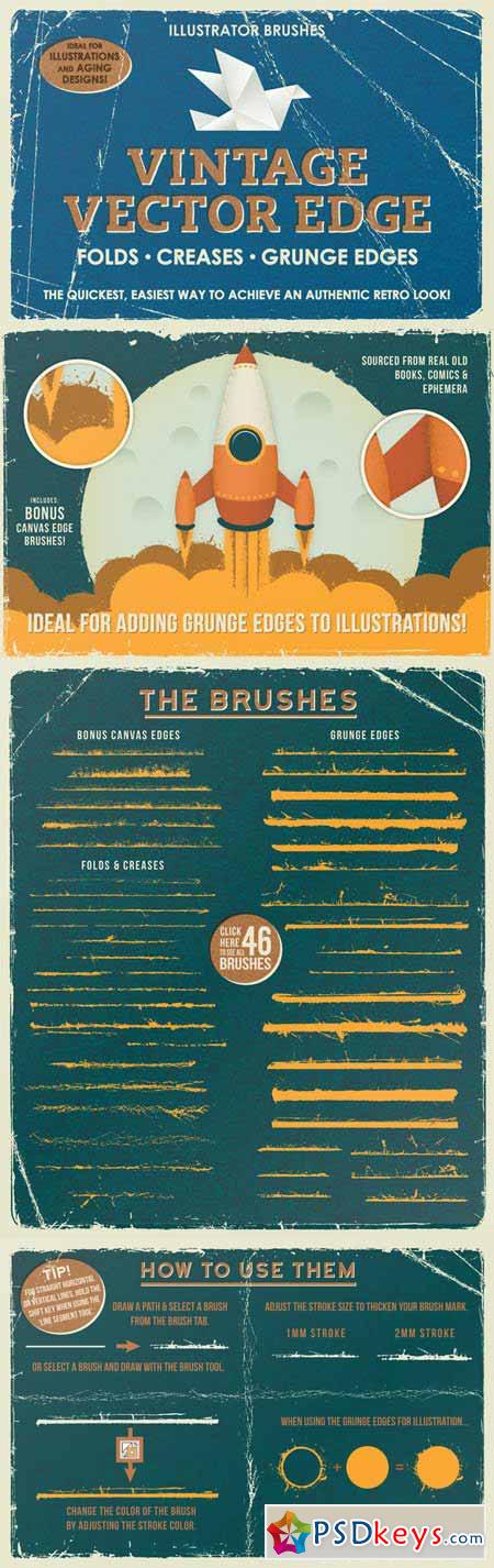 Vintage Vector Edge Brushes 381792