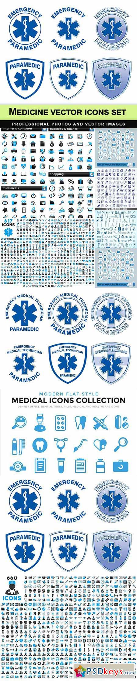 Medicine vector icons set - 10 EPS
