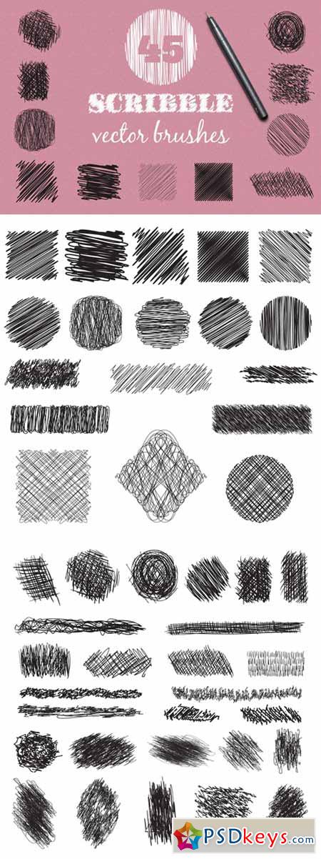 Vector scribble brushes set 399320