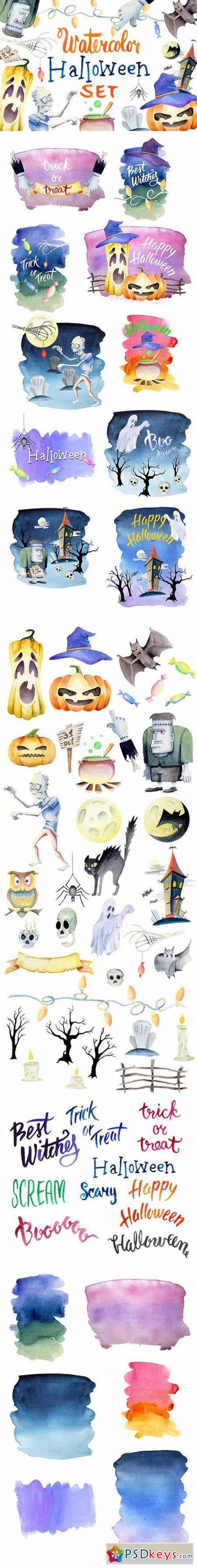 Watercolor Halloween Set 399511