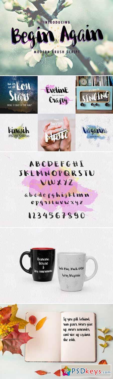 Begin Again Brush Typeface 381334