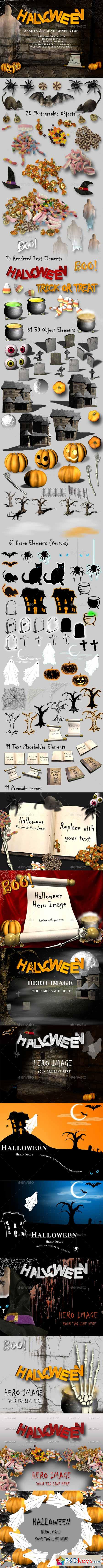 Halloween Assets and Mockup Creator 11863106