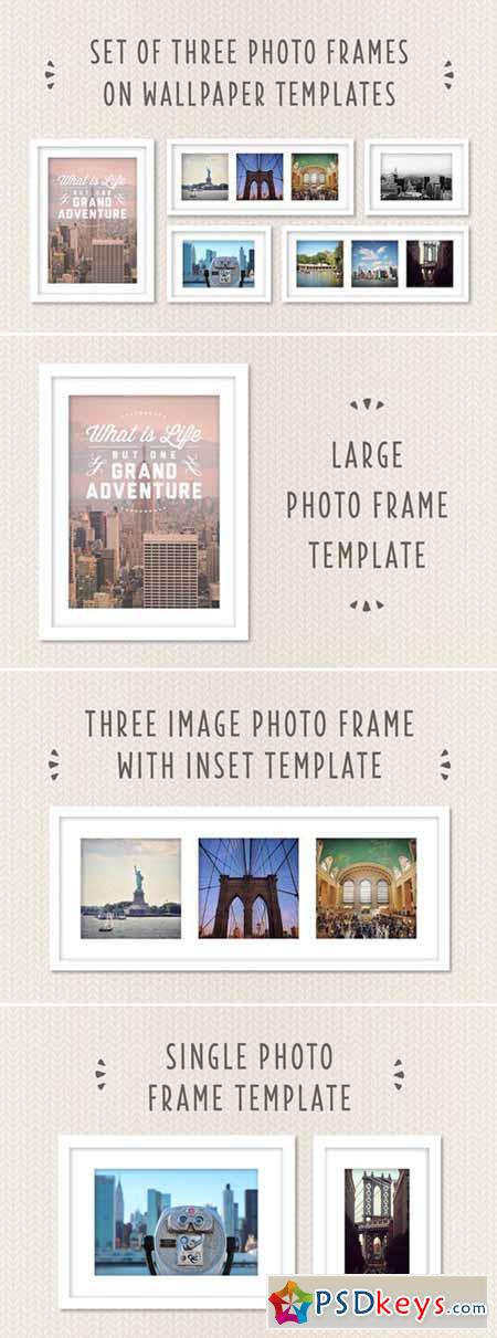 Photo Frames on Wallpaper Template 402351