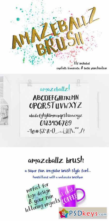 Amazeballz Brush - Brush Font 402977