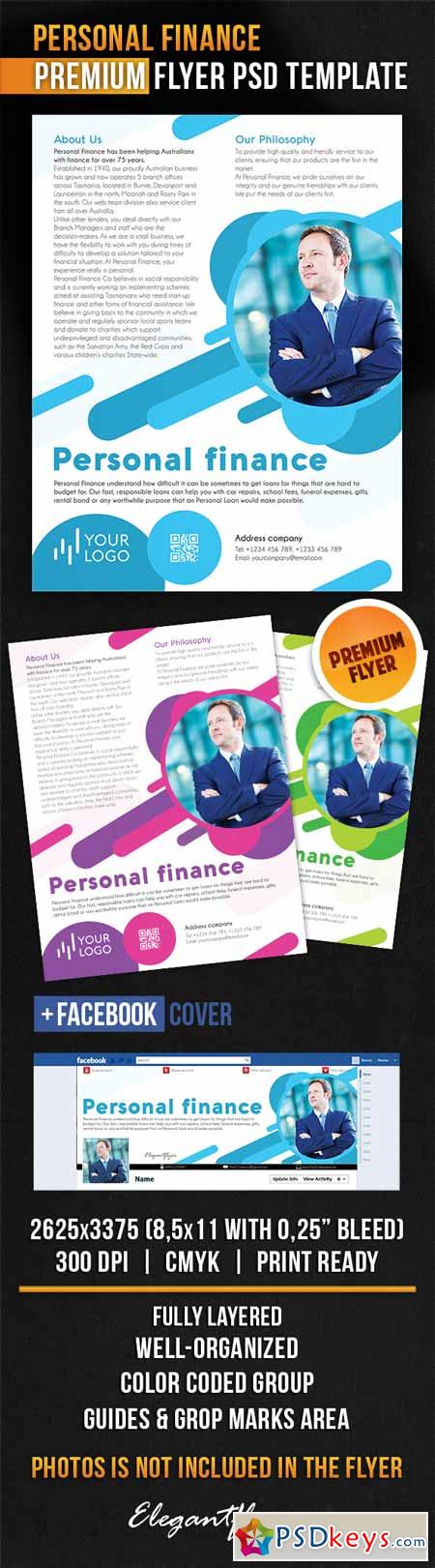 Personal Finance  Flyer PSD Template + Facebook Cover