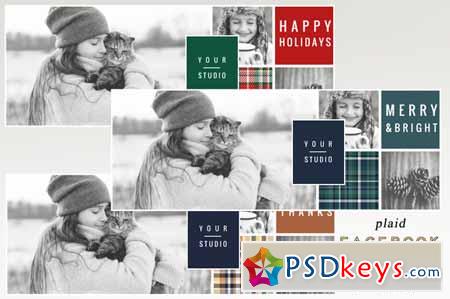 Plaid Holiday Facebook Cover Set 394665