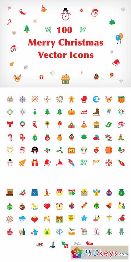 100 Merry Christmas Vector Icons 106271