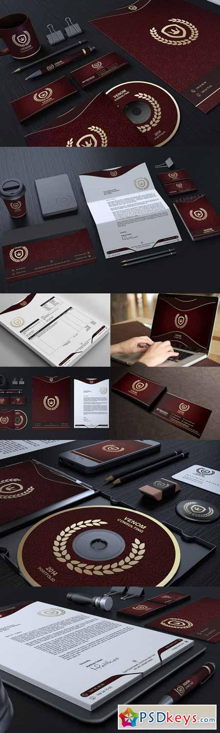 Gold And Red Corporate Identity 100486