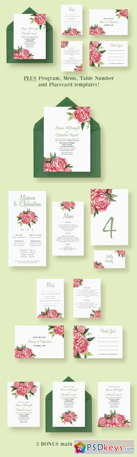 Watercolor Bouquet Wedding Suite 401443