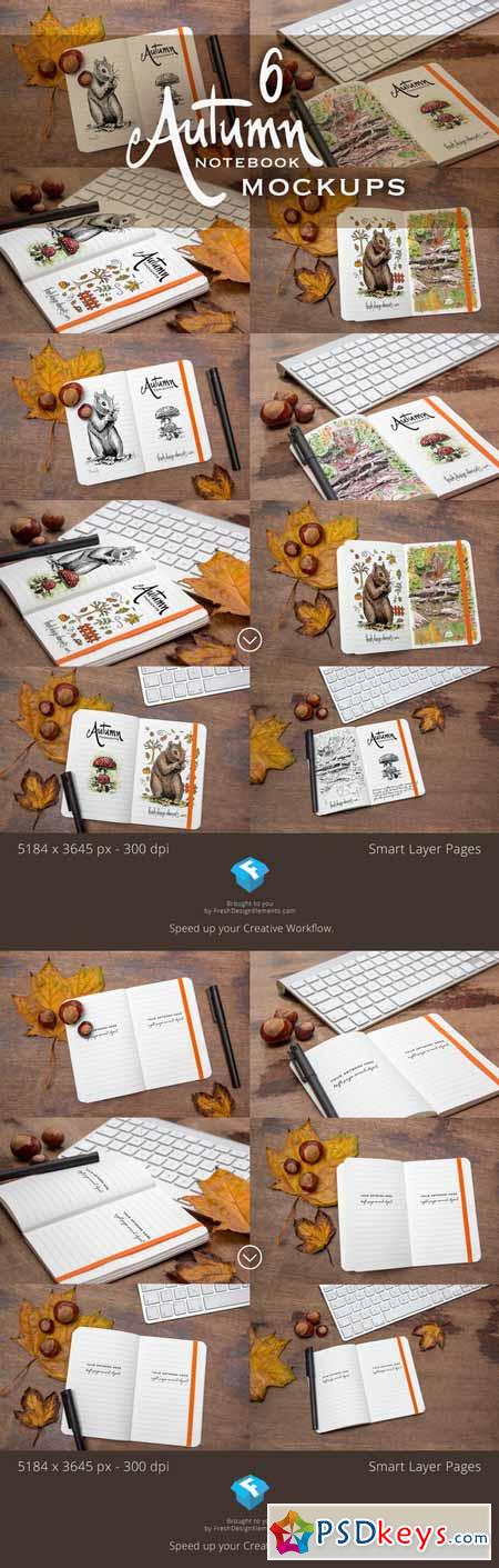 6 Autumn Notebook Mockups 404922