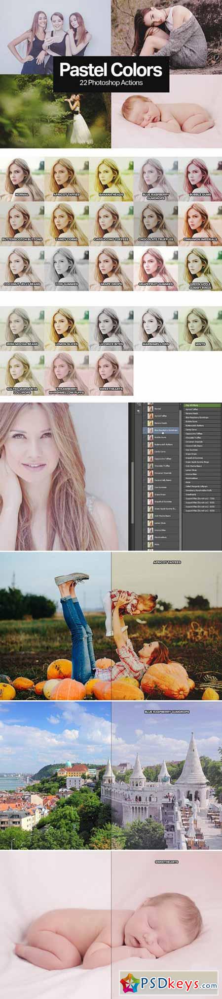 22 Soft Pastel Photoshop Actions 403156