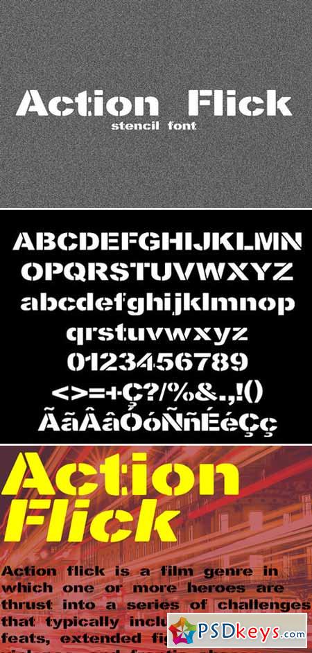 Action Flick stencil font 407847