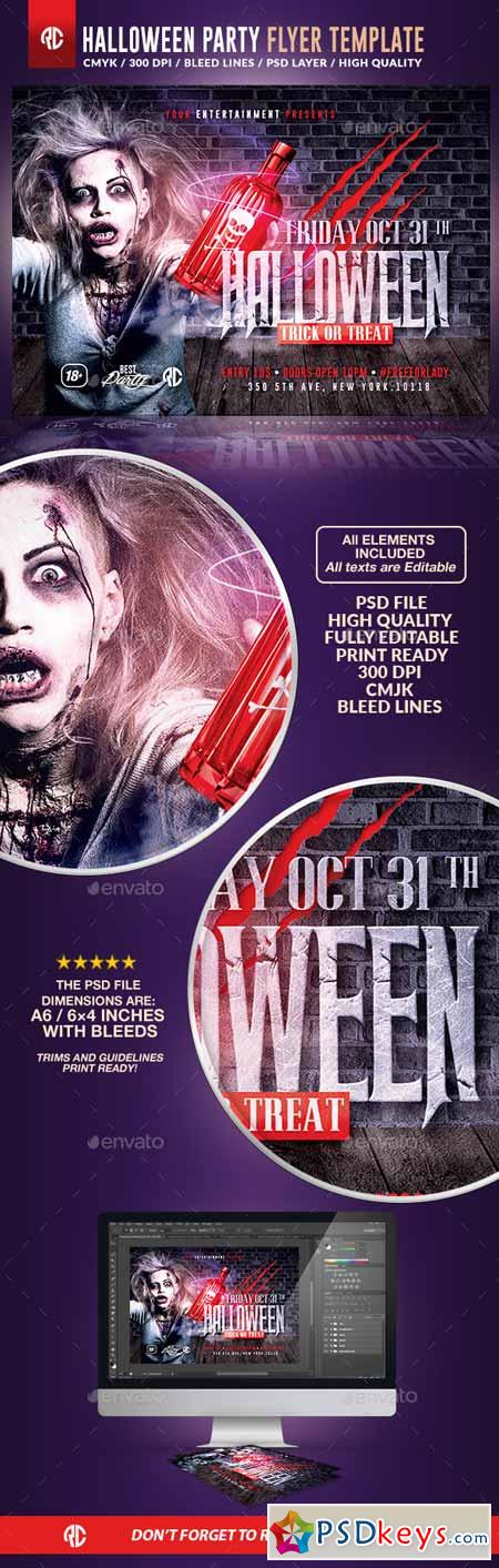 Halloween Night Party Psd Flyer Template 13298436