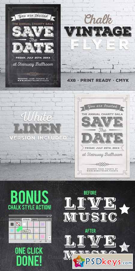 Vintage Chalk Flyer Invite 397997