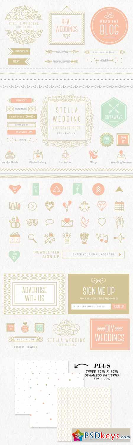 Wedding Blog Kit Elements EPS