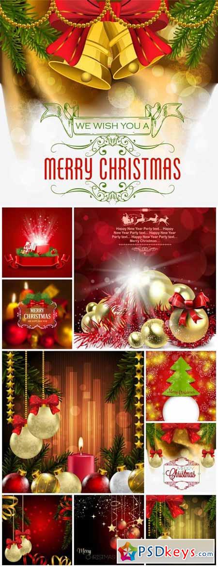 Christmas and New Year, vector backgrounds