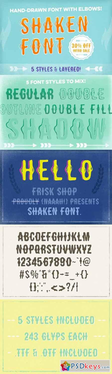 Shaken Font 5 Styles 107742