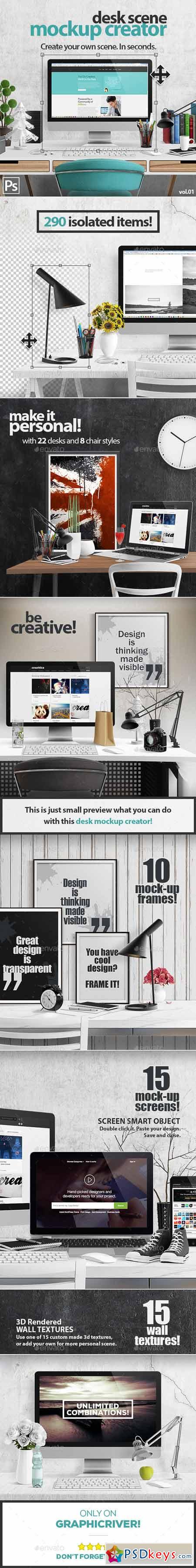 Desk Scene Mock-Up Creator 12948098