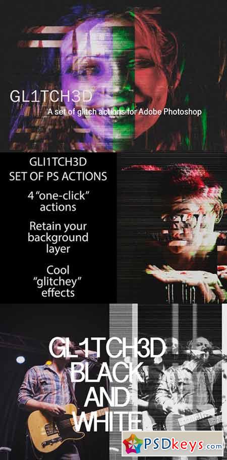 Glitched Set of Photoshop Actions 413833