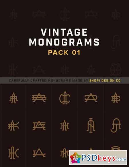 15 Vintage Monograms Pack 01 348427