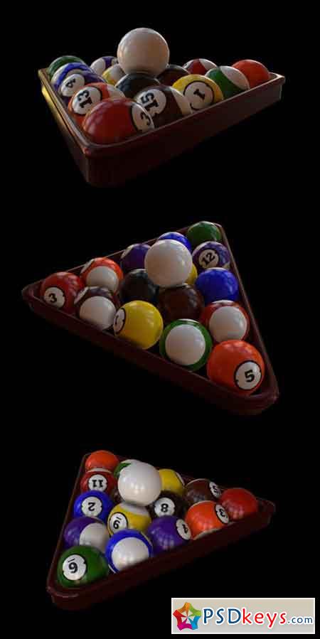 Pool Balls and Triangle Rack 303961