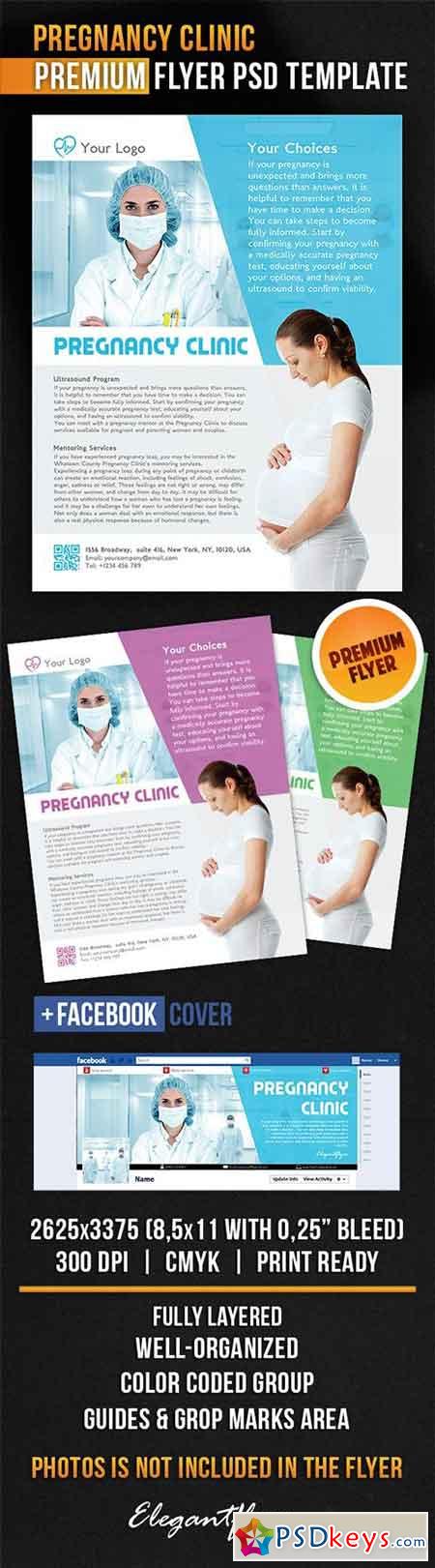 Pregnancy Clinic Flyer PSD Template + Facebook Cover