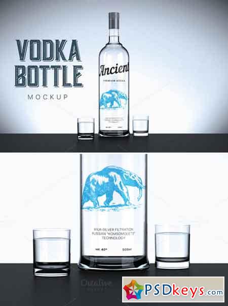 Vodka bottle mockup 420852