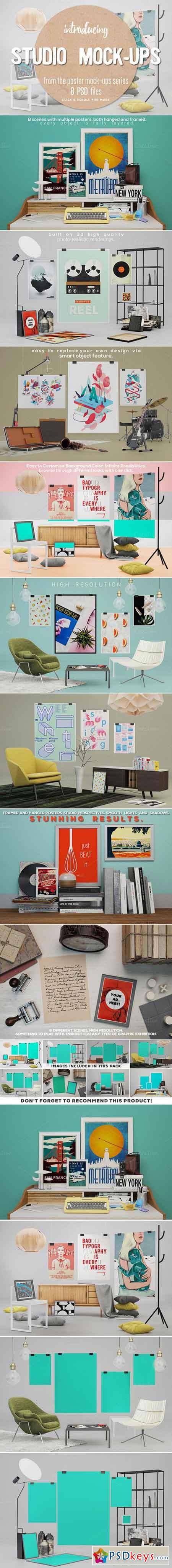 8 Studio Poster Mock-ups 418350