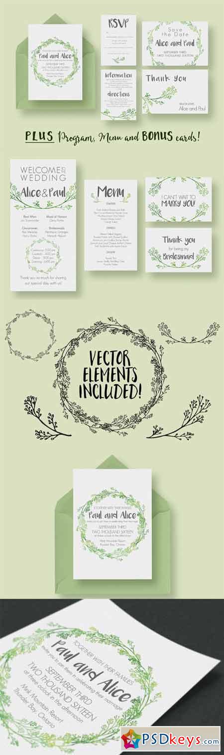 Hip Wedding Invitation Suite 313959