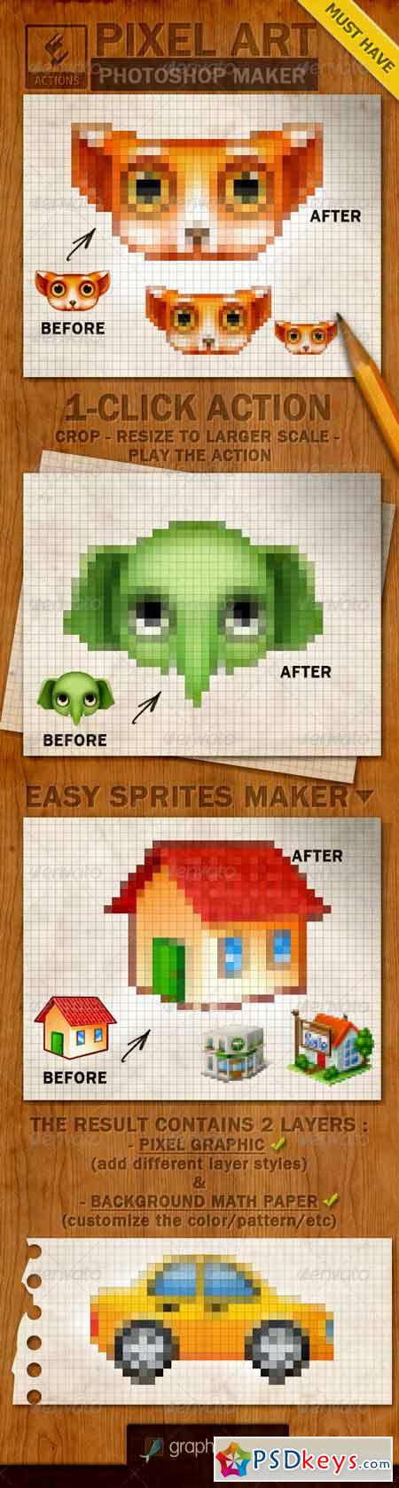 Pixel Art Creator Photoshop Action 4069527