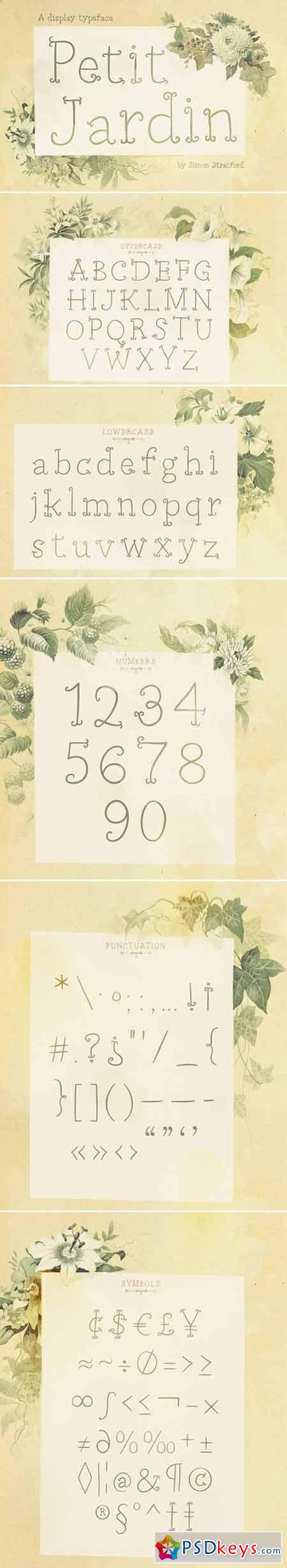 Petit Jardin decorative display font 400518