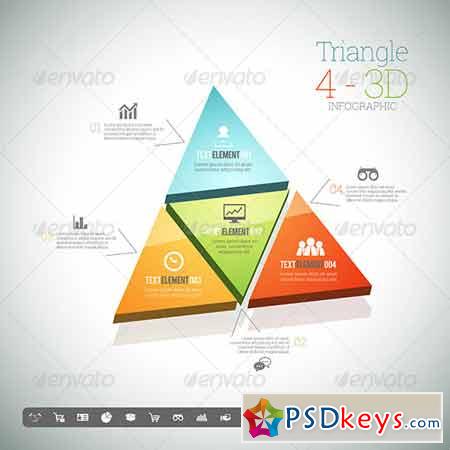 Triangle Four 3D Infographic 8398908