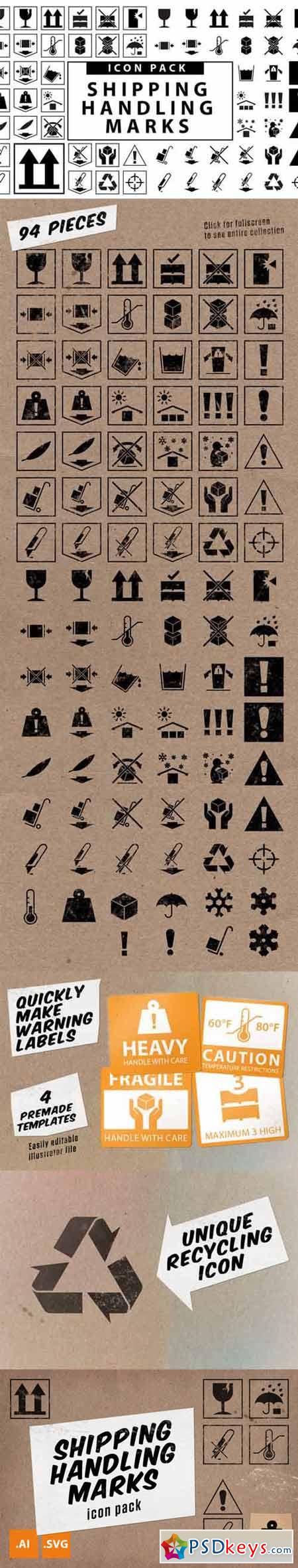 Travel Wise Shipping Labels Icon Set 127666