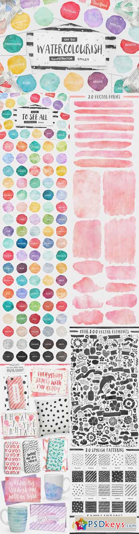 90 Watercolor AI Styles + EXTRAS! 426385